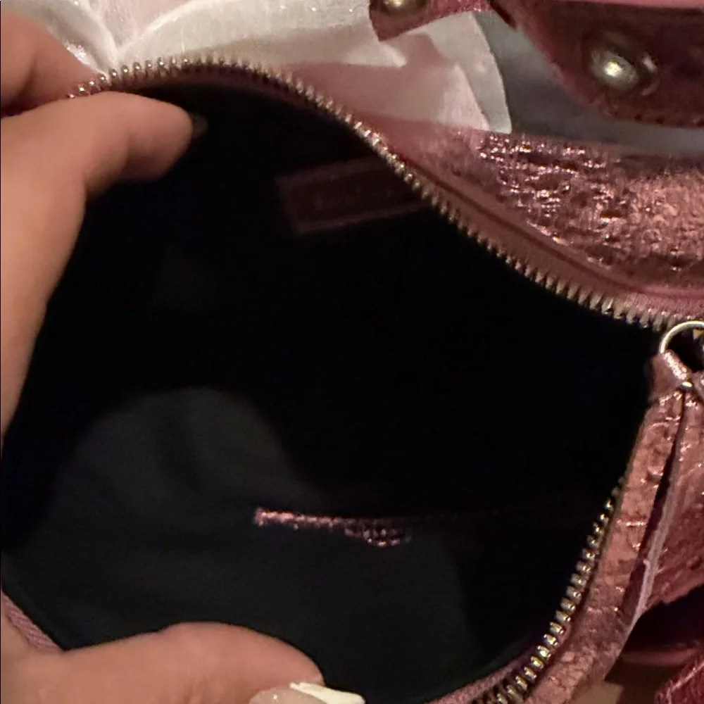 Balenciaga Pink Le Cagole Xs Shoulder Bag Metallized With Rhinestones - Picture 7 of 15